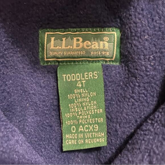 Boys L.L. Bean Size 4T Puffer Hoodie Jacket Red and Blue Thinsulate Insulation - Picture 2 of 13